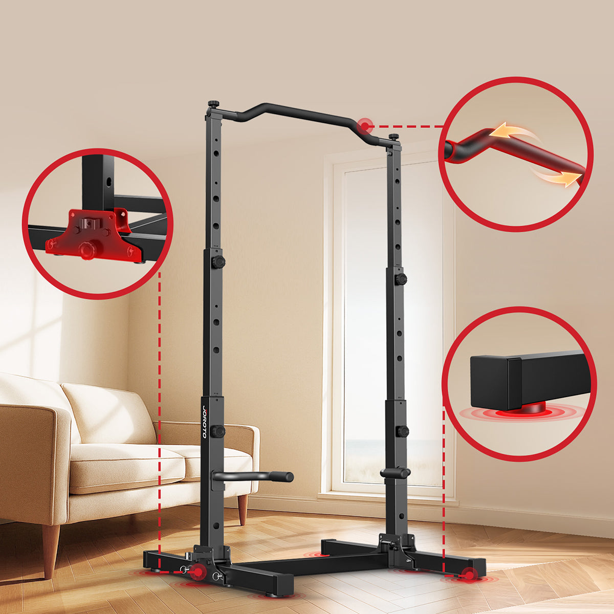 JOROTO JU30 Foldable Power Tower Pull-Up & Dip Station