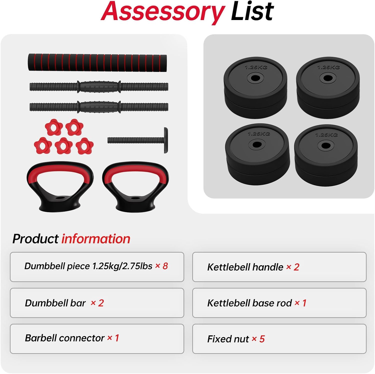 JOROTO JD10 Adjustable 4-in-1 Dumbbell Set