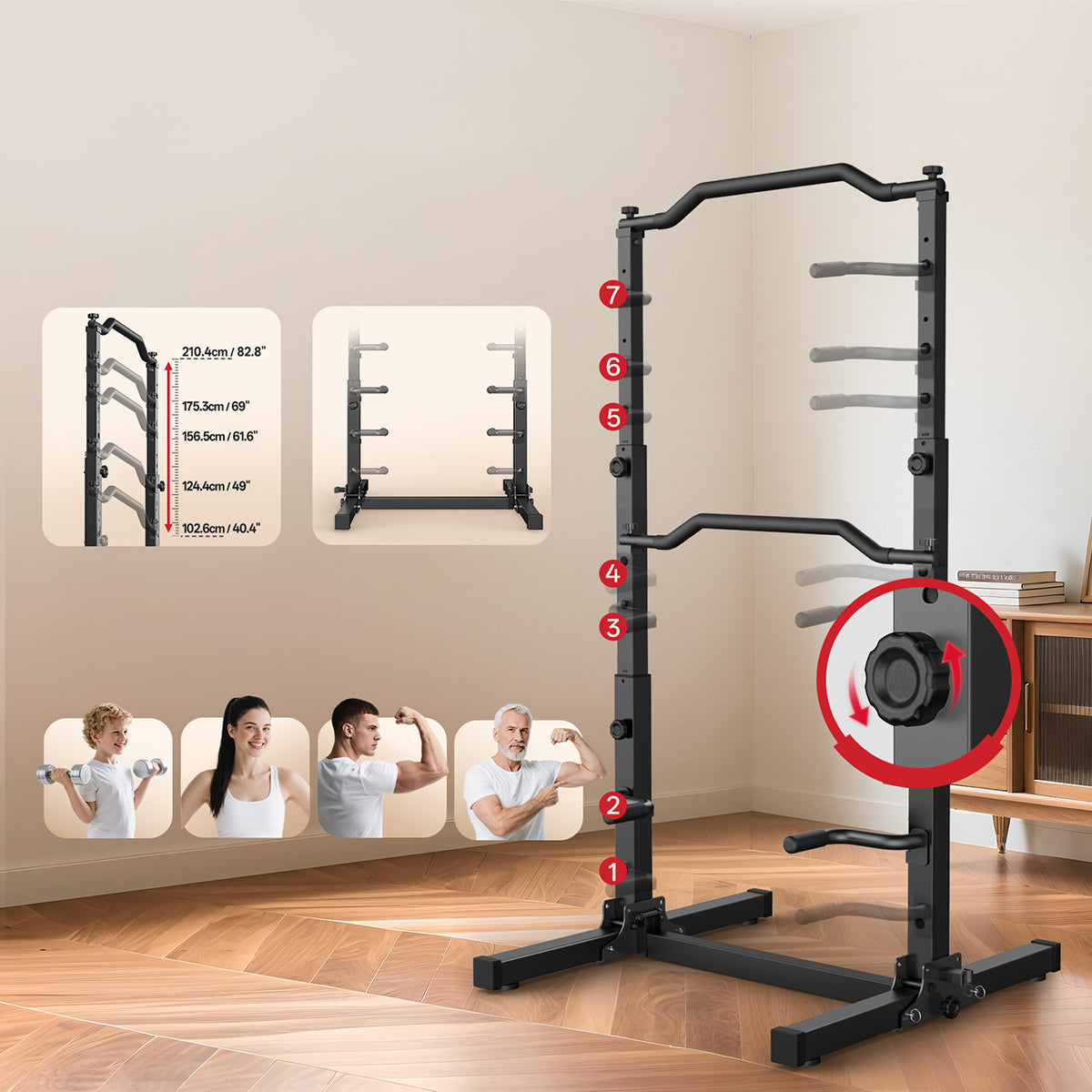 JOROTO JU30 Foldable Power Tower Pull-Up & Dip Station