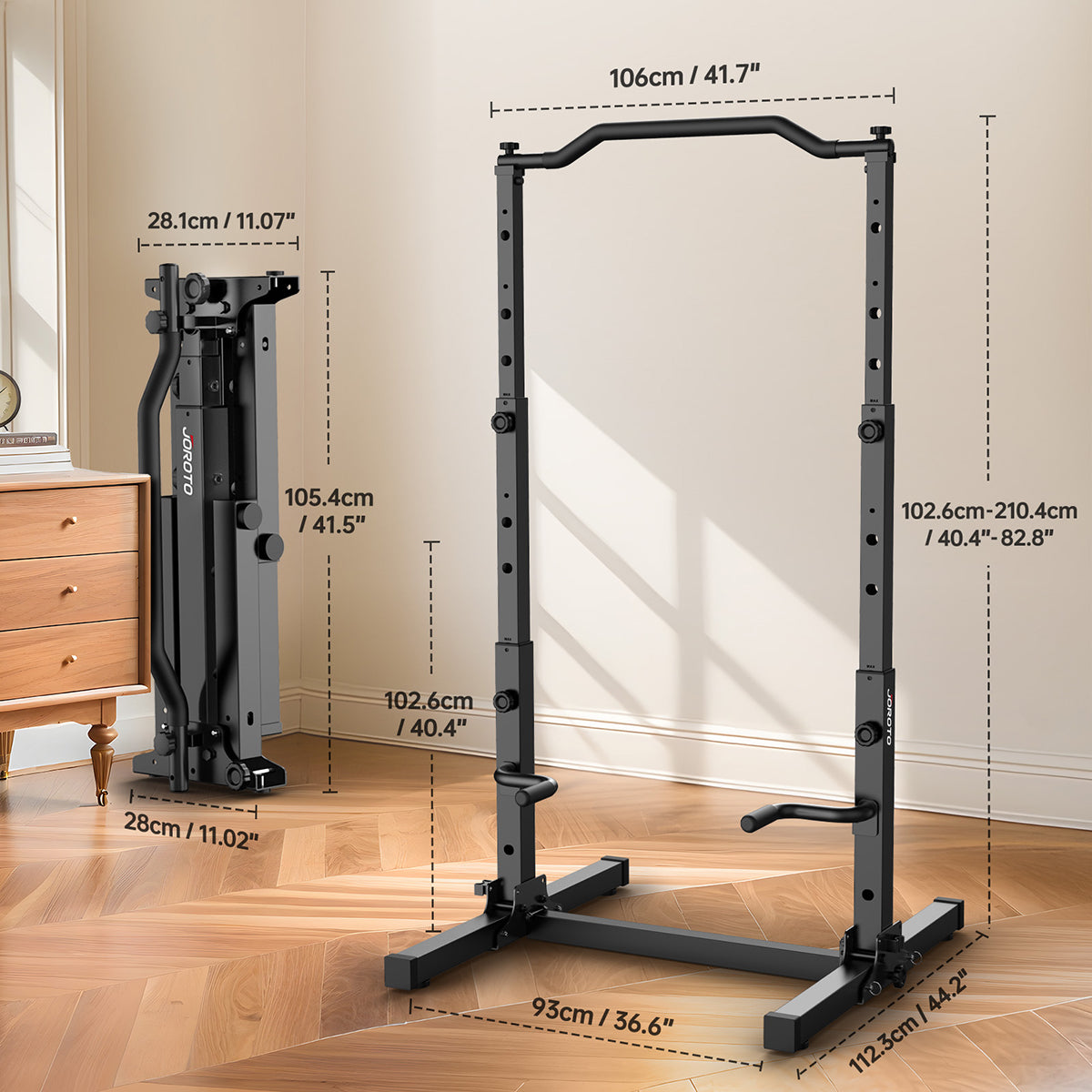 JOROTO JU30 Foldable Power Tower Pull-Up & Dip Station