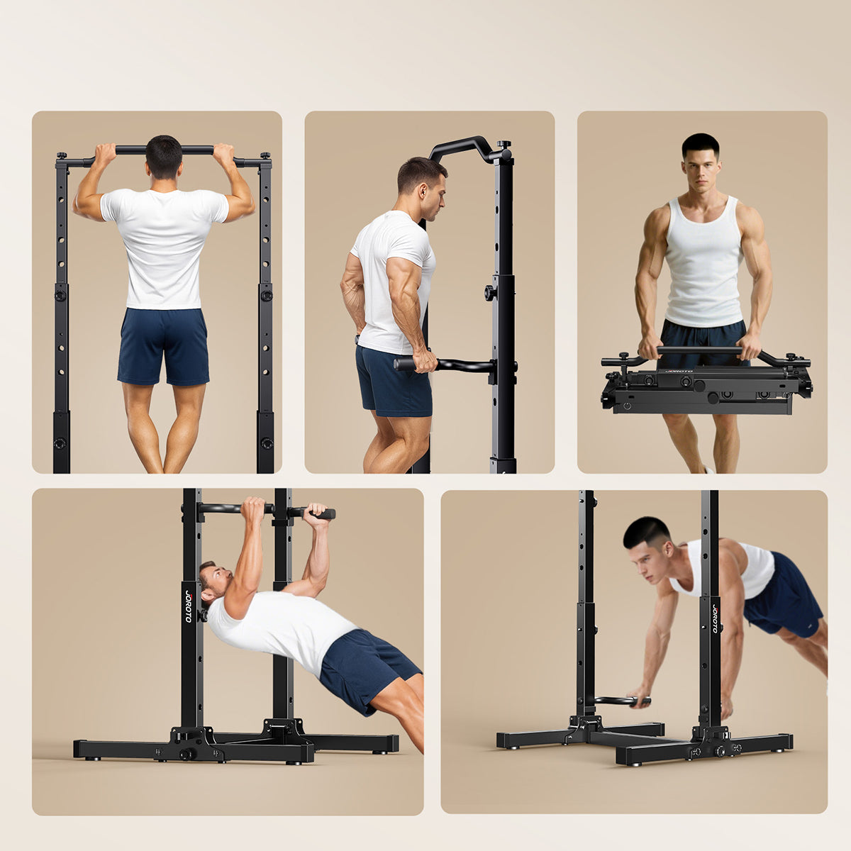 JOROTO JU30 Foldable Power Tower Pull-Up & Dip Station