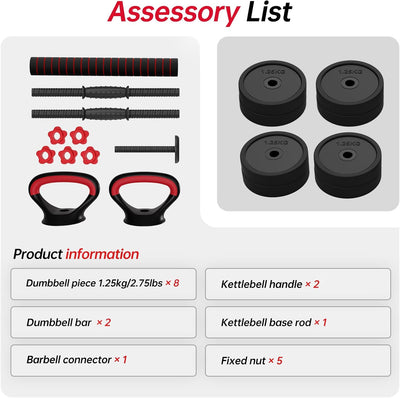JOROTO JD10 Adjustable 4-in-1 Dumbbell Set