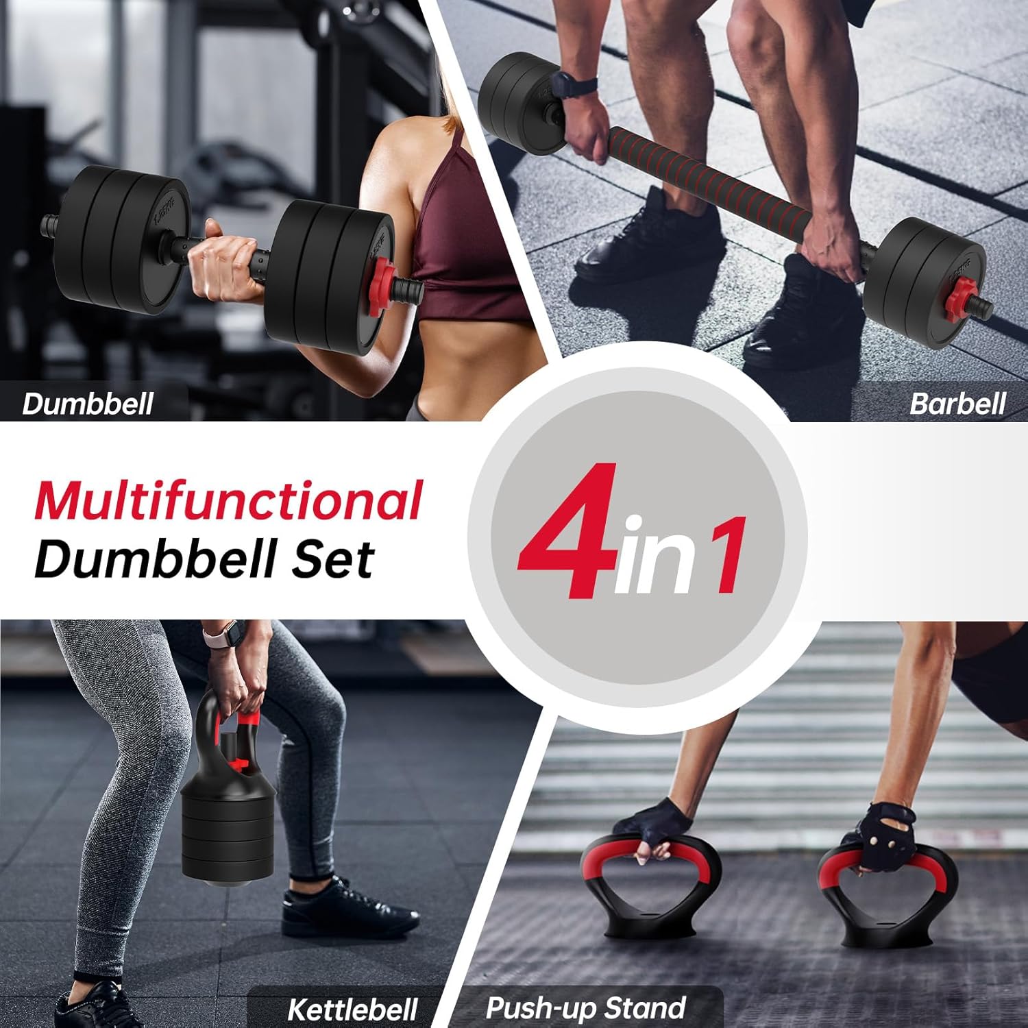 JOROTO JD10 Adjustable 4-in-1 Dumbbell Set