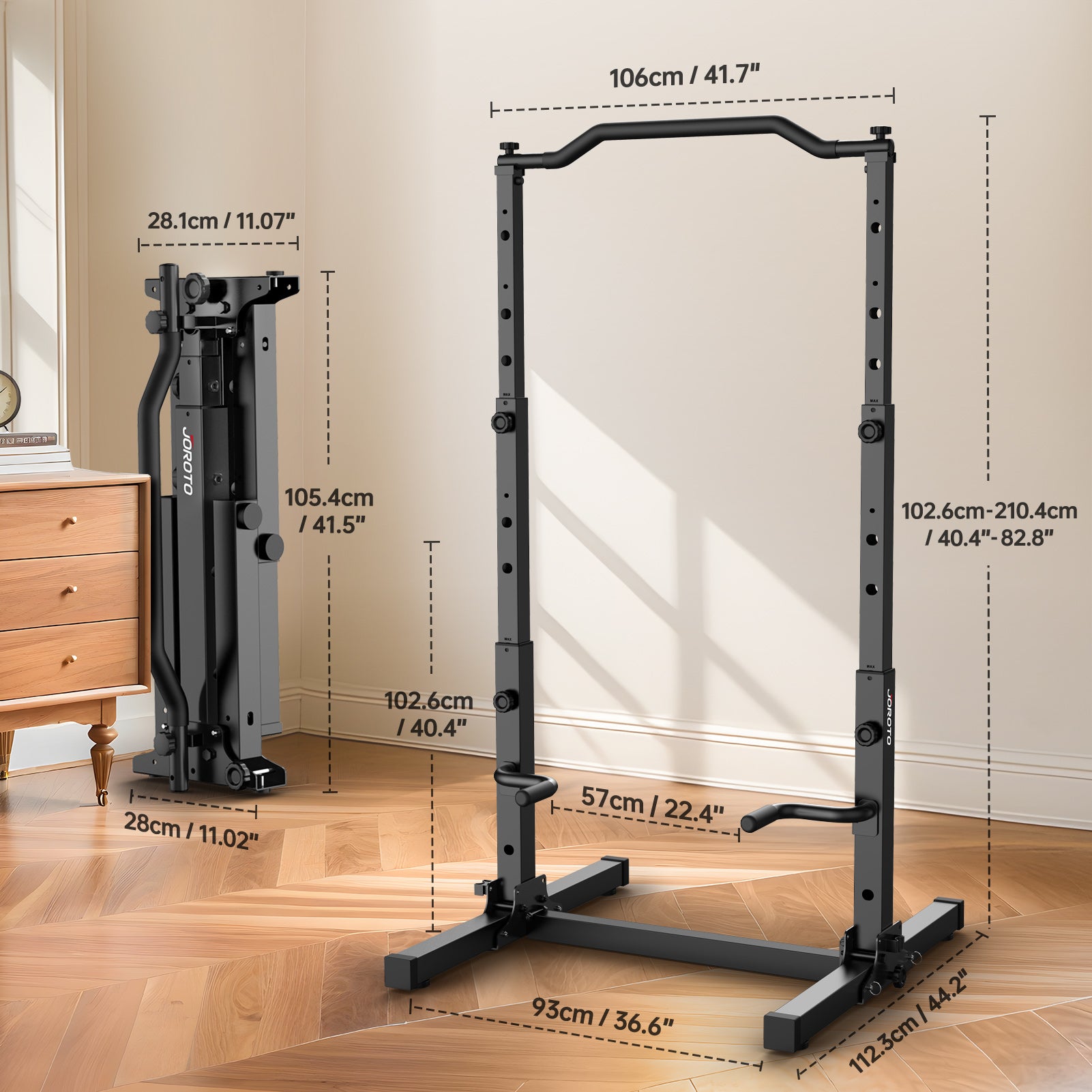 JOROTO JU30 Foldable Power Tower Pull-Up & Dip Station