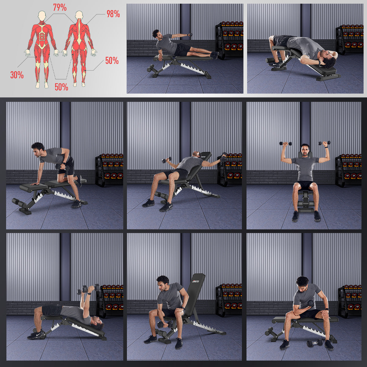 JOROTO MD60 Adjustable Weight Bench